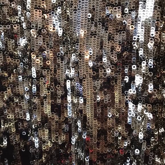 Express size medium mini dress with Gold sequins - Picture 2 of 4